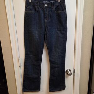 The Childrens Place Boys Bootcut Jeans Dark Wash Size 14 Husky